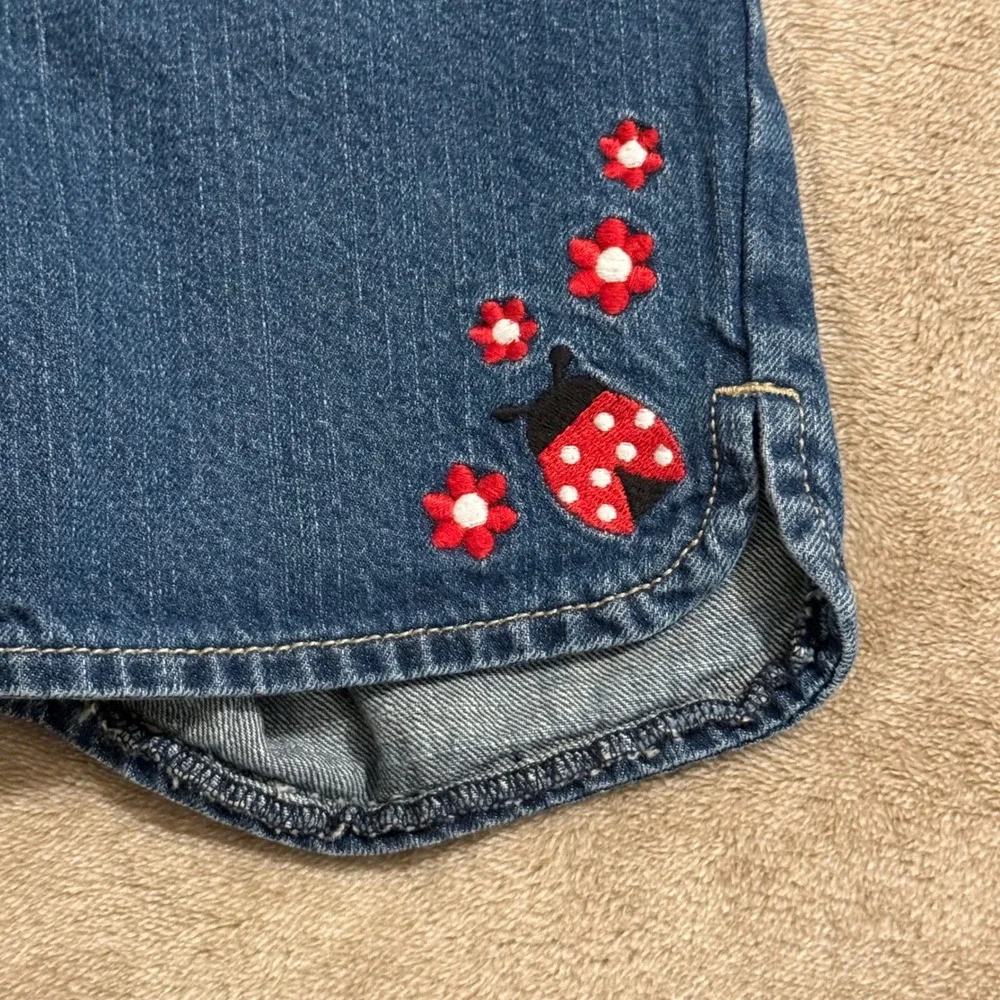Gymboree Girls Red Polka Dot Top and Ladybug Denim Shorts Set Size 5